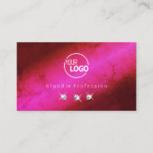 ロゴモダン付きピンクきらめくブルゴーニュのダイヤモンド 名刺 (正面)
