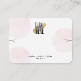 ロゴモダン付きピンクサークル付きブレスレットディスプレイ 名刺