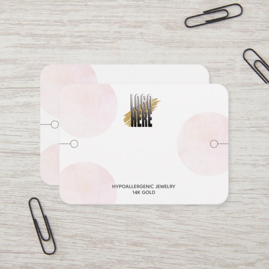 ロゴモダン付きピンクサークル付きブレスレットディスプレイ 名刺 (正面/裏面インサイチュ)