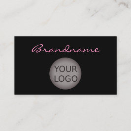 ロゴモダン付きブラックピンクカスタム色 名刺