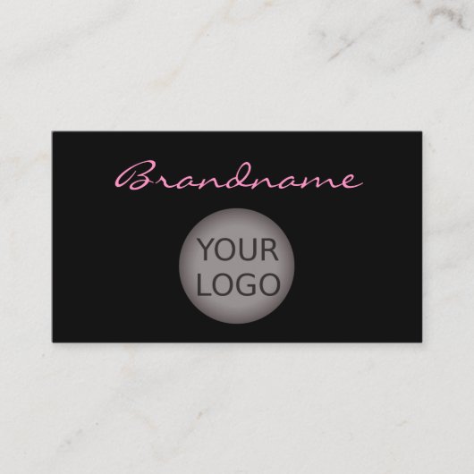 ロゴモダン付きブラックピンクカスタム色 名刺 (正面)