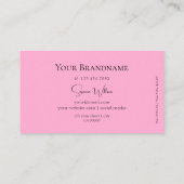 ロゴモダン付きプレーンブラックとピンクプロフェッショナル 名刺 (裏面)