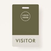 ロゴモダン付き会社ビジターバッジ バッジ (正面)