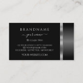 ロゴモダン付き黒と銀華美のオーナメント 名刺 (裏面)