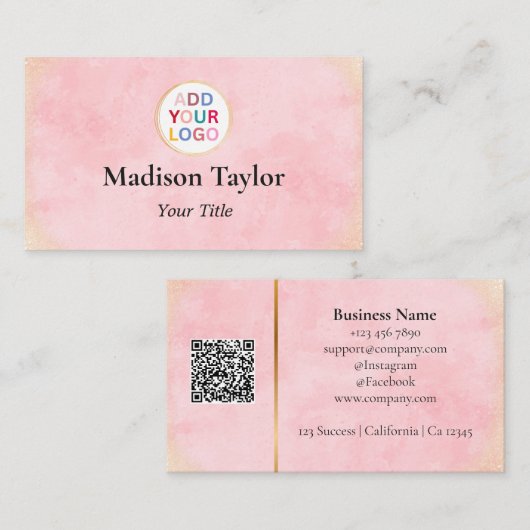 ロゴモダン付きQRコード名刺 – カスタム 名刺 (正面/裏面)