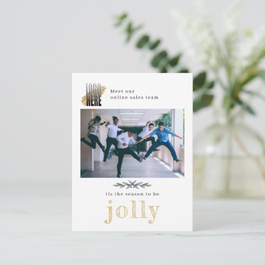 ロゴモダン会社写真クリスマスすてきはがき ポストカード (スタンド正面)