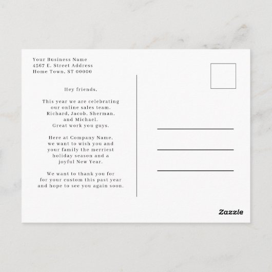 ロゴモダン会社写真クリスマスすてきはがき ポストカード (裏面)