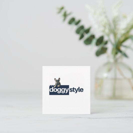 ロゴモダン写真の追加QRコードソーシャルメディア スクエア名刺 (スタンド正面)