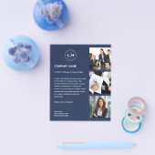 ロゴモダン写真プロフェッショナルネイビーブルービジネス チラシ (シングル)