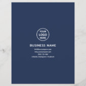 ロゴモダン写真プロフェッショナルネイビーブルービジネス チラシ (裏面)