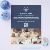 ロゴモダン写真プロフェッショナルネイビーブルービジネス チラシ (シングル)