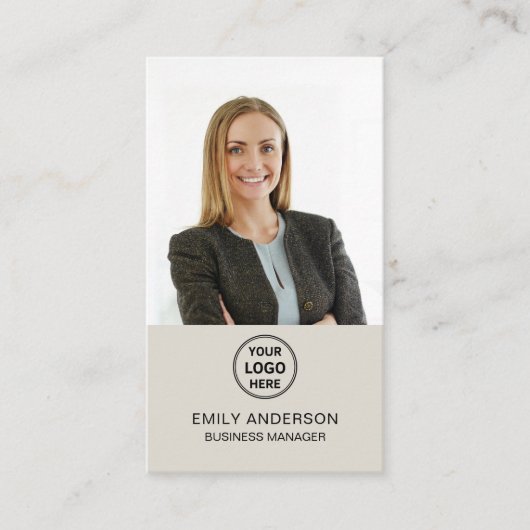 ロゴモダン写真QRソーシャルメディアプロフェッショナル 名刺 (正面)