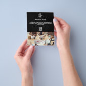 ロゴモダン写真QRプロフェッショナルブラックビジネス チラシ (手)