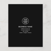 ロゴモダン写真QRプロフェッショナルブラックビジネス チラシ (裏面)