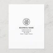 ロゴモダン写真QRプロフェッショナルホワイトビジネス チラシ (裏面)