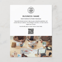 ロゴモダン写真QRプロフェッショナルホワイトビジネス チラシ