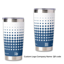 ロゴモダン名QRコードWWWブルーホワイトハーフトーン