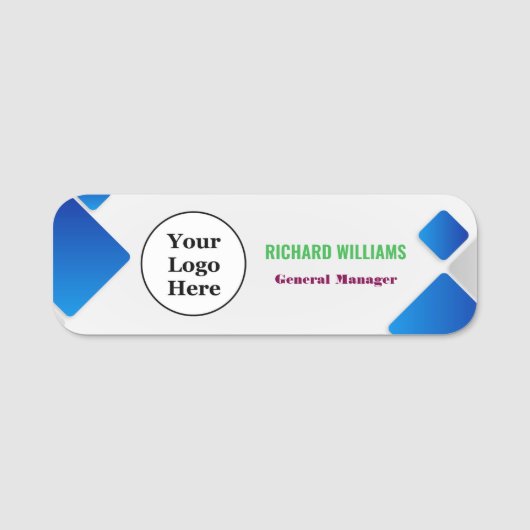 ロゴモダン従業員の磁気ピンまたは安全ピン 名札 (正面)