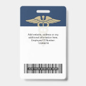 ロゴモダン従業員ドクターナース写真名ID バッジ (裏面)