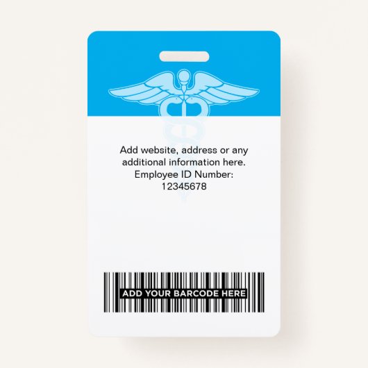 ロゴモダン従業員ドクターナース写真名ID バッジ (裏面)