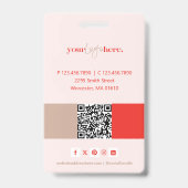 ロゴモダン爪、 ネイル美しいサロンPhoto Grid Collage バッジ (裏面)