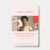 ロゴモダン爪、 ネイル美しいサロンPhoto Grid Collage バッジ (表面)