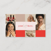 ロゴモダン爪、 ネイル美しいサロンPhoto Grid Collage 名刺 (正面)