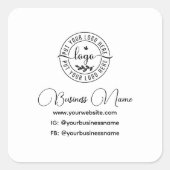 ロゴモダン白黒ソーシャルメディアのハンドル スクエアシール (正面)