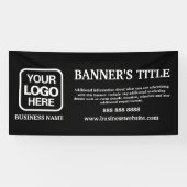 ロゴモダン白黒ビジネスバナー 横断幕 (横)