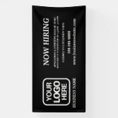 ロゴモダン白黒採用 横断幕 (縦)