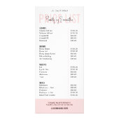 ロゴモダン赤面ピンクの点滅美しい価格表 ラックカード (正面)