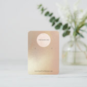 ロゴモダン金ゴールドきらめくイヤリングディスプレイ 名刺 (スタンド正面)