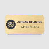 ロゴモダン金ゴールド会社企業のプロフェッショナル 名札 (正面)