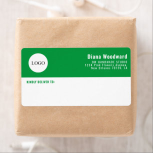 ロゴモダン鮮やかなグリーンとホワイトビジネス ラベル