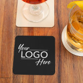 ロゴモダン黒の四角 スクエアペーパーコースター