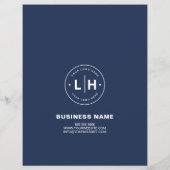 ロゴモダンPhoto Navy Blue 企業の Business チラシ (裏面)