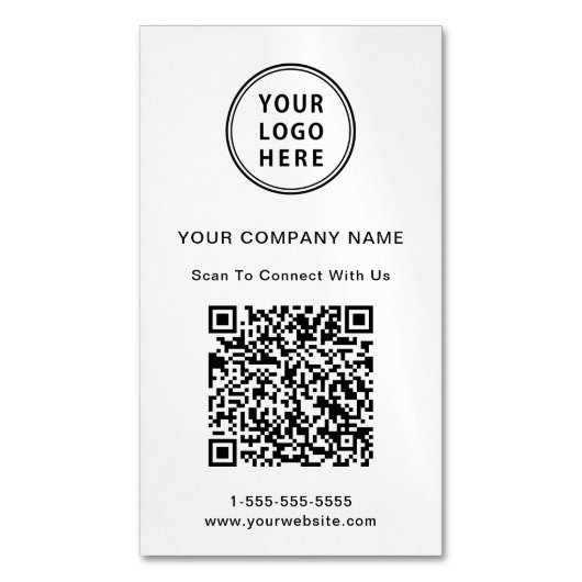 ロゴモダンQRコードの作成 マグネット名刺 (正面縦)