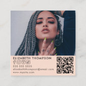 ロゴモダンQRコードトレンディーソーシャルメディア写真 スクエア名刺 (裏面)