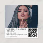 ロゴモダンQRコードトレンディーソーシャルメディア写真 スクエア名刺 (裏面)