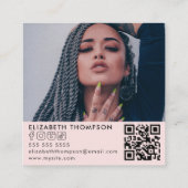 ロゴモダンQRコードトレンディーソーシャルメディア写真 スクエア名刺 (裏面)