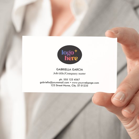 ロゴモダンQRコードホワイト名刺 名刺