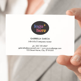 ロゴモダンQRコードホワイト名刺 名刺