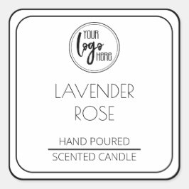 ロゴモダンSoy Candleラベル（白黒） スクエアシール