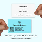 ロゴモットサービスエレクトリックブルーパーソナルトレーナー 名刺
