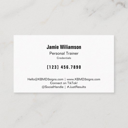 ロゴモットサービスエレクトリックブルーパーソナルトレーナー 名刺 (裏面)