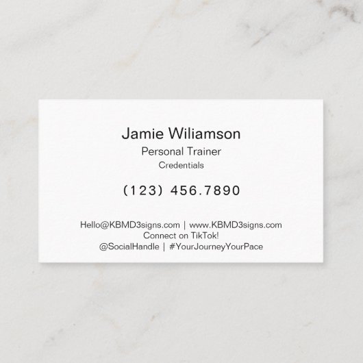 ロゴモットサービスバーンドオレンジパーソナルトレーナー 名刺 (裏面)