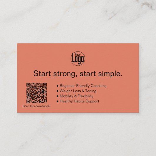 ロゴモットサービスバーンドオレンジパーソナルトレーナー 名刺 (正面)