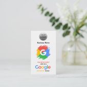 ロゴユニークとQRコード付きGoogleレビューカード 名刺 (スタンド正面)