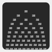 ロゴユニークのアーチパターン | 黒（編集可能） スクエアシール (正面)