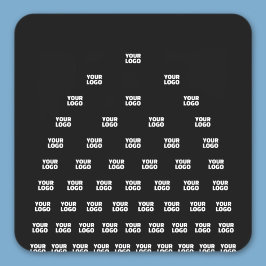 ロゴユニークのアーチパターン | 黒（編集可能） スクエアシール